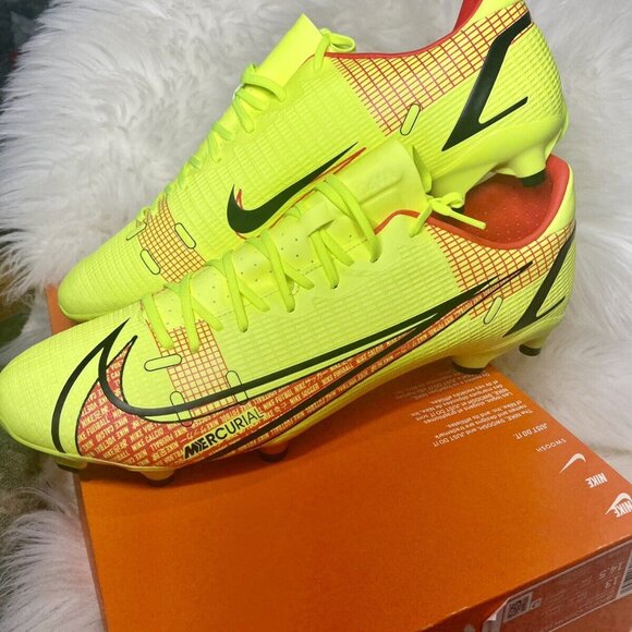 NEW Nike Mercurial Vapor 14 Academy FG MG Volt Green Cleats CU5691-760 Men's 13 - Picture 2 of 9